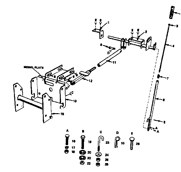 Craftsman 486254020 lift mechanism - model number 486.254040 diagram