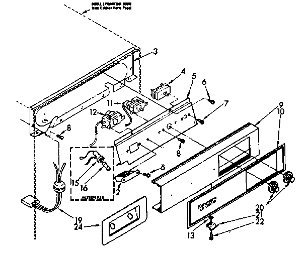 Kenmore 1988814831 escutcheon and control components diagram