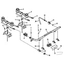 Kenmore 9117318510 illustration and parts list for top burner section diagram