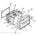 Kenmore 9117318510 illustration and parts list for oven door section diagram