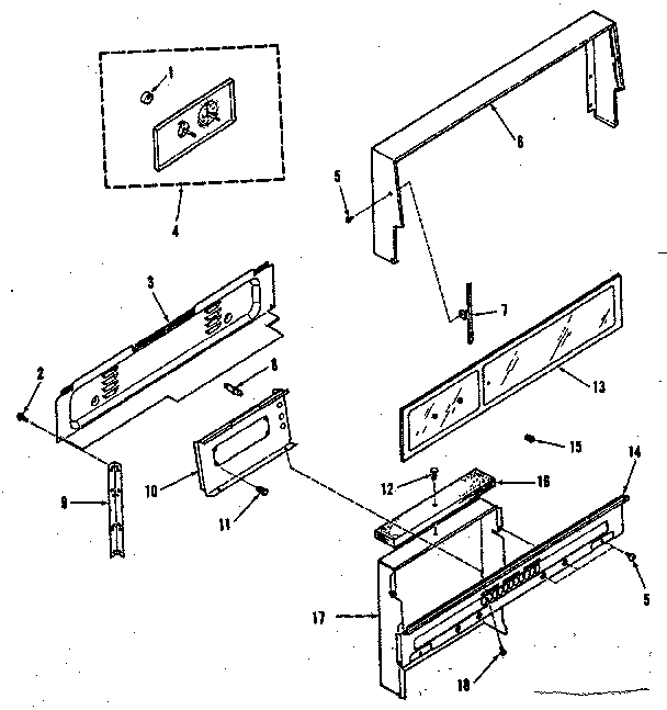 Kenmore 9117378510 illustration for backguard section diagram