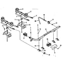Kenmore 9117378510 illustration and parts list for top burner section diagram