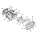Kenmore 9117378510 illustration and parts list for oven door section diagram