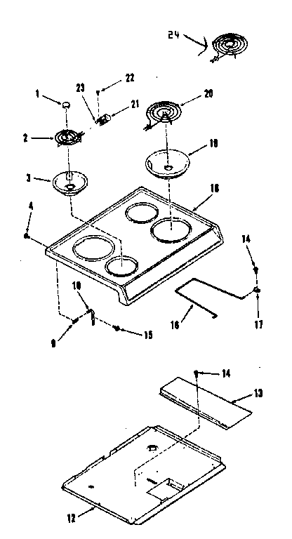 Kenmore 9119378410 main top section diagram