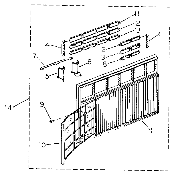 Kenmore 2538753061 cabinet and front panel parts diagram