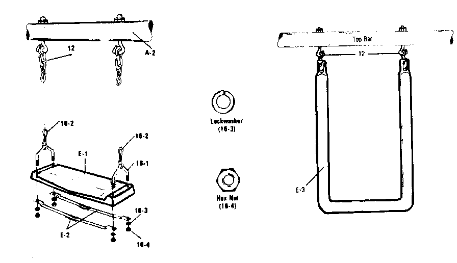Sears 512720660 swing and trapeze assembly diagram