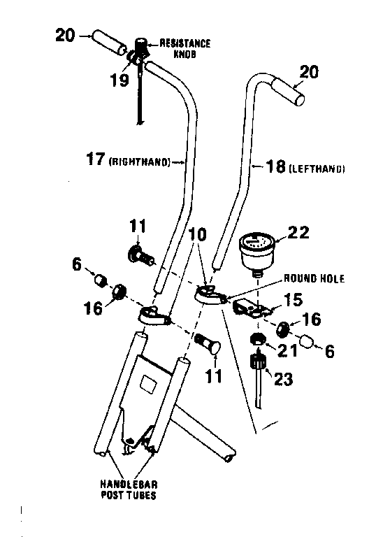 DP 235 handlebar assembly diagram