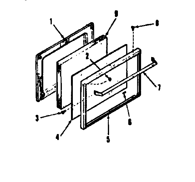 Kenmore 9114638690 oven door section diagram