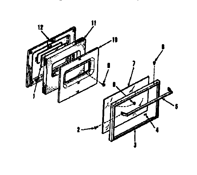 Kenmore 9114638690 oven door section diagram