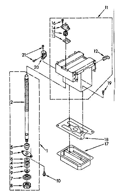 Kenmore 6651396580 powerscrew and ram parts diagram