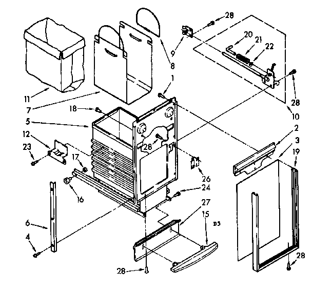 Kenmore 6651396580 container parts diagram