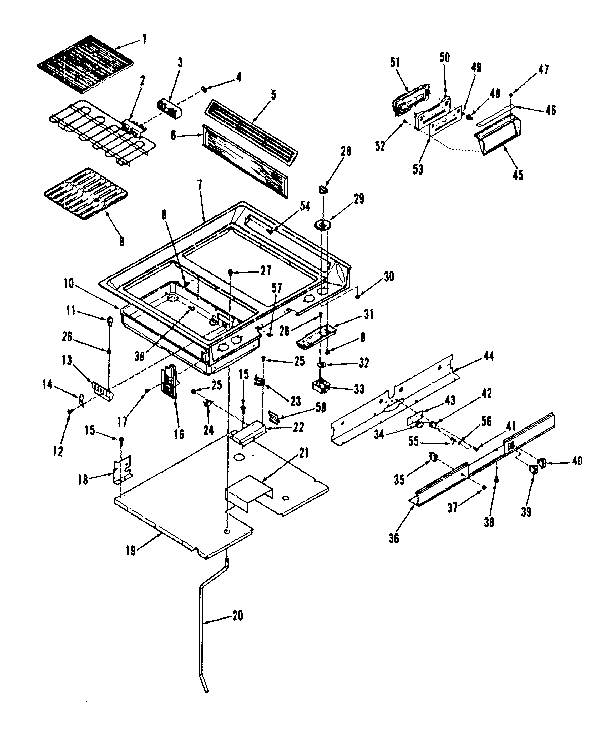 Kenmore 1194698690 main top section diagram