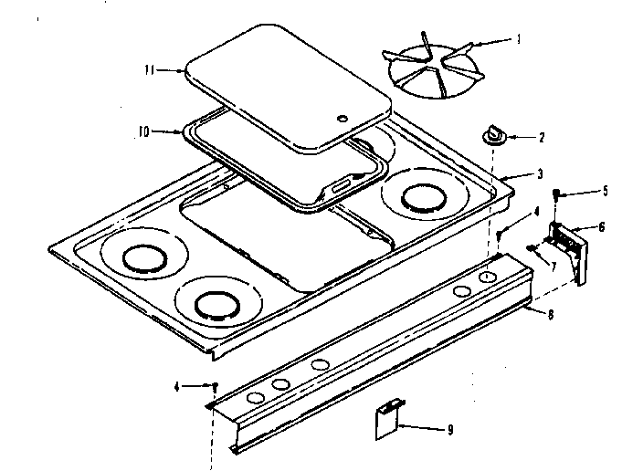 Kenmore 1197478011 main top section diagram