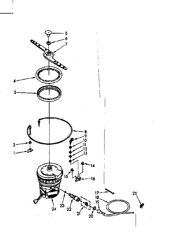 Kenmore 6651586580 heater, pump and lower sprayarm parts diagram