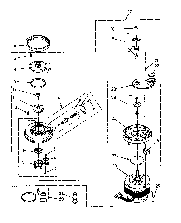Kenmore 6651586580 pump and motor parts diagram
