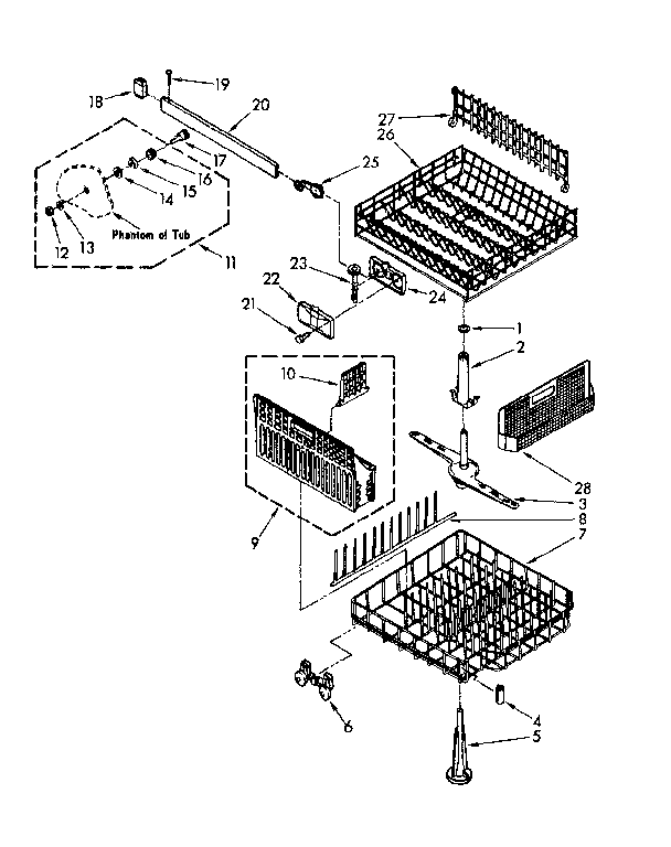 Kenmore 6651586580 dishrack parts diagram