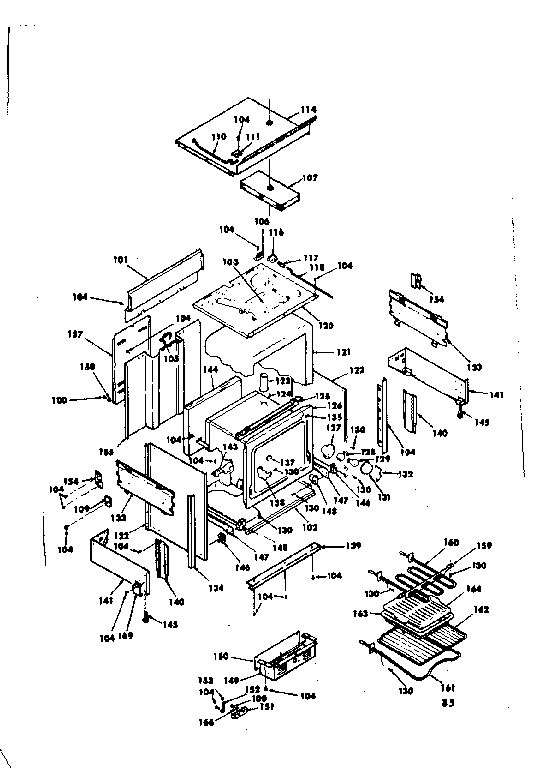 Kenmore 6286668391 body assembly diagram
