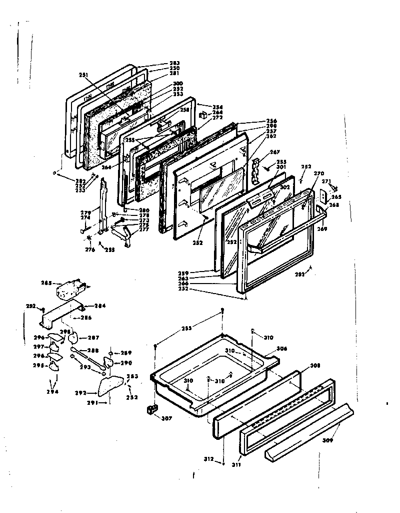 Kenmore 6286668391 door and latch mechanism assemblies diagram