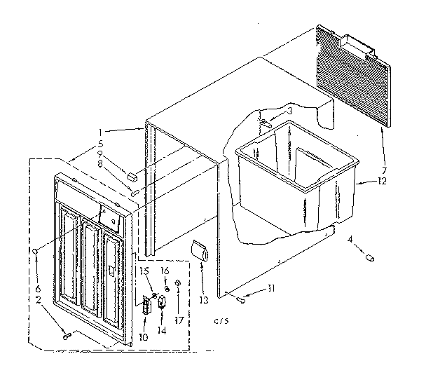 Kenmore 106855400 cabinet parts diagram