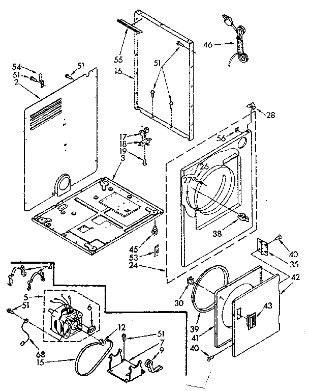 Kenmore 11089390830 cabinet parts diagram