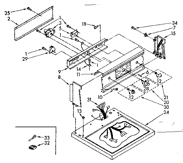 Kenmore 11087379830 top and control panel parts diagram