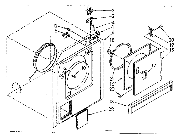 Kenmore 11087379830 front panel and door parts diagram