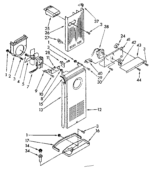 Kenmore 1068562370 air flow parts diagram