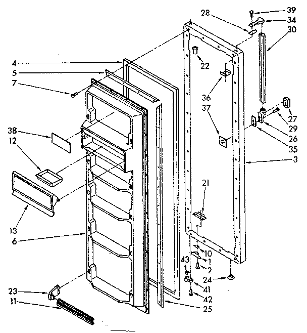 Kenmore 1068562370 refrigerator door parts diagram