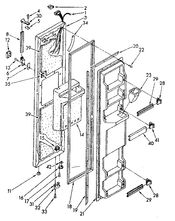 Kenmore 1068562370 freezer door parts diagram