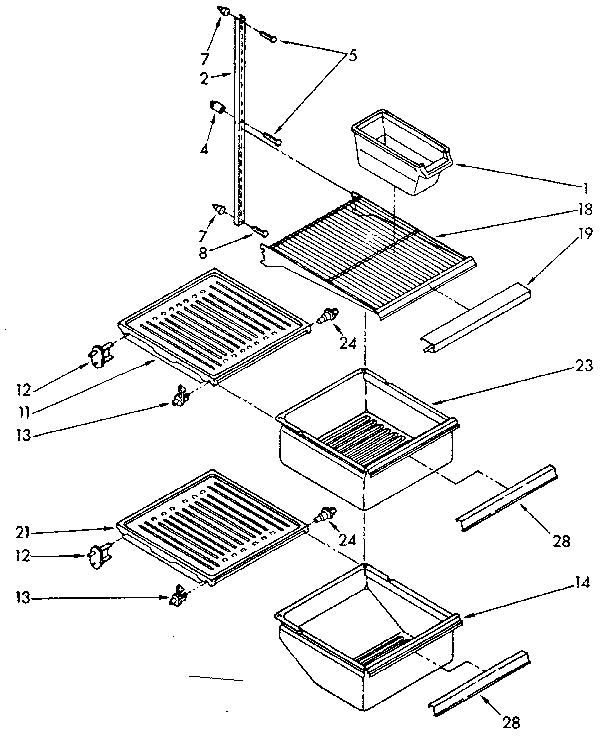 Kenmore 1068562370 refrigerator interior parts diagram