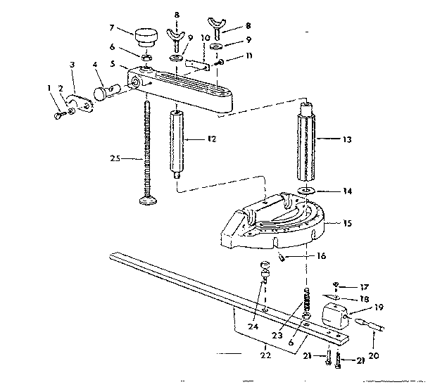 Craftsman 113241690 miter gauge and hold down clamp assembly 62776 diagram