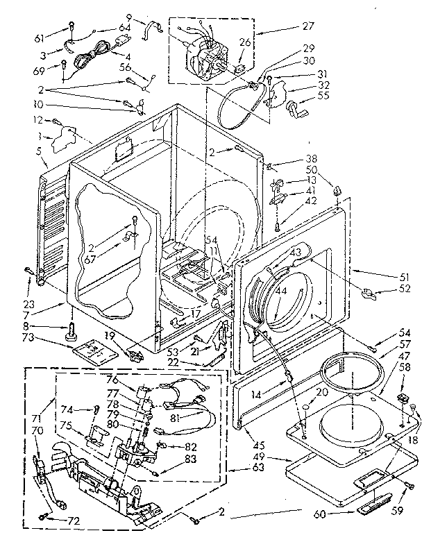 Kenmore 11087620100 cabinet parts diagram