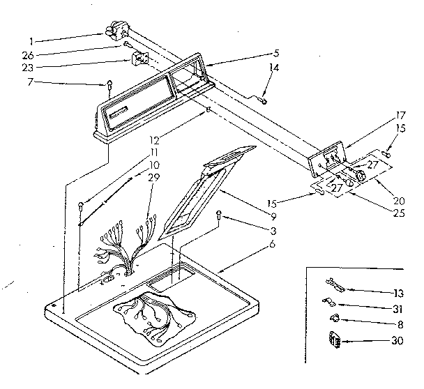 Kenmore 11087620100 top and console assembly diagram