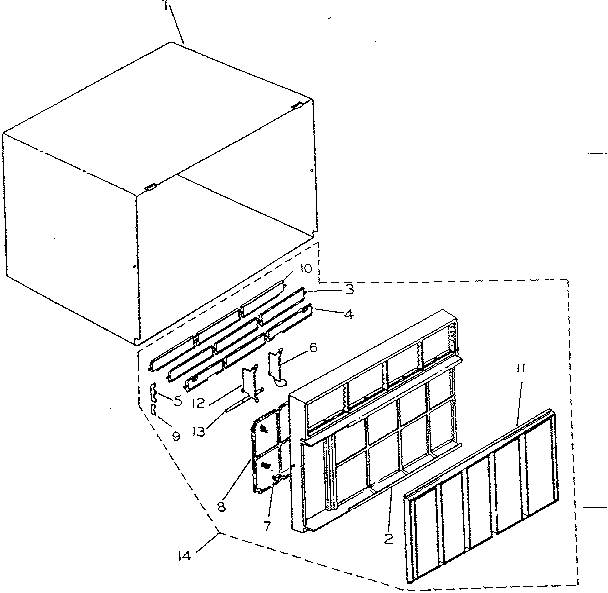 Kenmore 2538740651 cabinet and front panel parts diagram