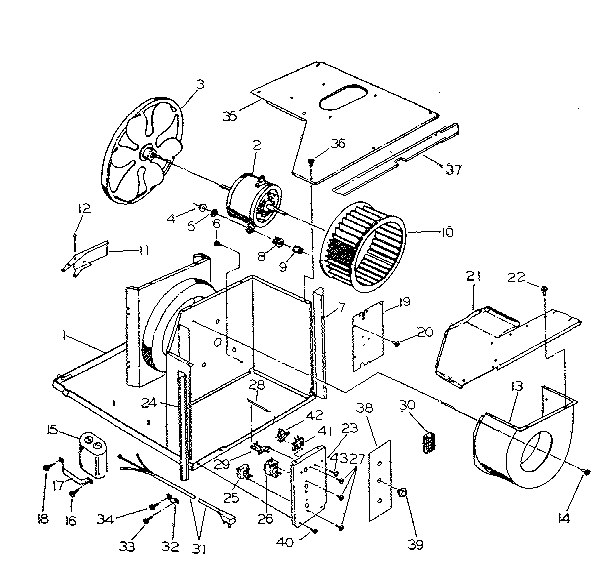 Kenmore 2538740651 electrical system and air handling parts diagram