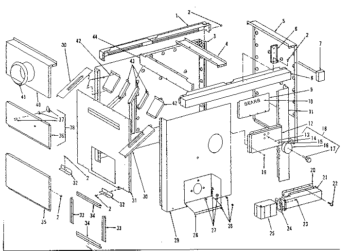 Kenmore 610742050 casing assembly diagram