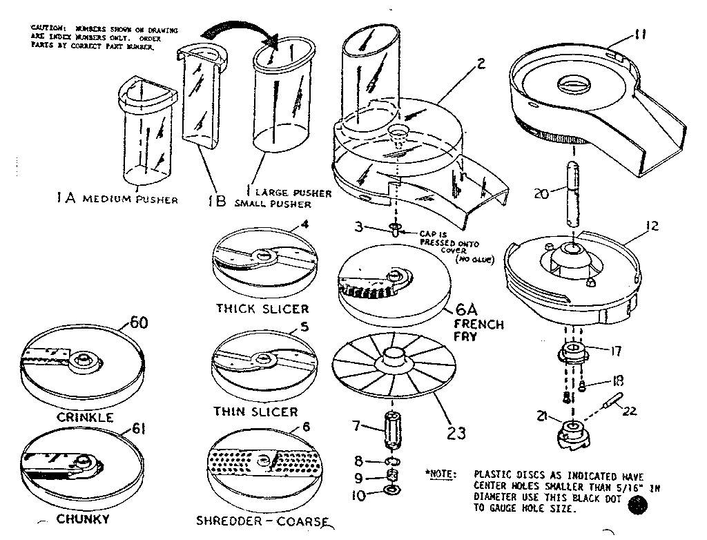 Oster 980-16 housing and slicers diagram