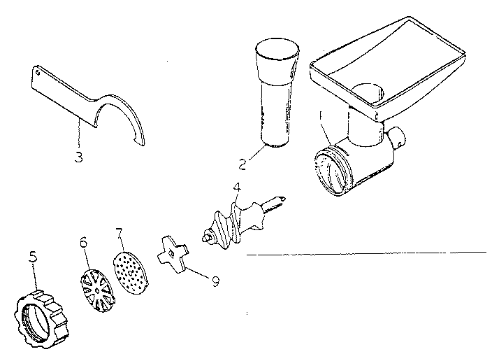 Oster 980-16 food grinder head diagram