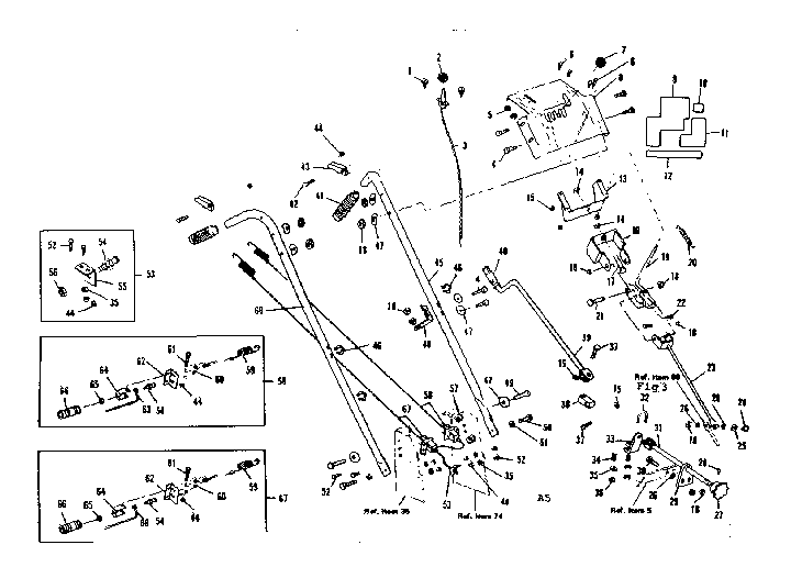 Craftsman 536906001 handle assembly diagram