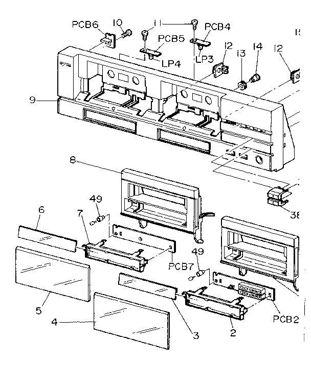 LXI 56492952650 front panel-cabinet diagram