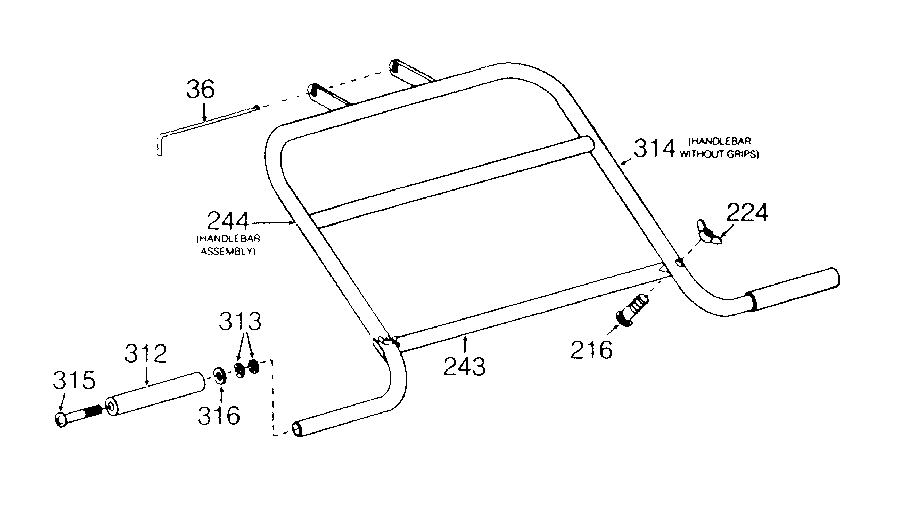 Snapper XL1738E (1695358) handlebar assembly diagram
