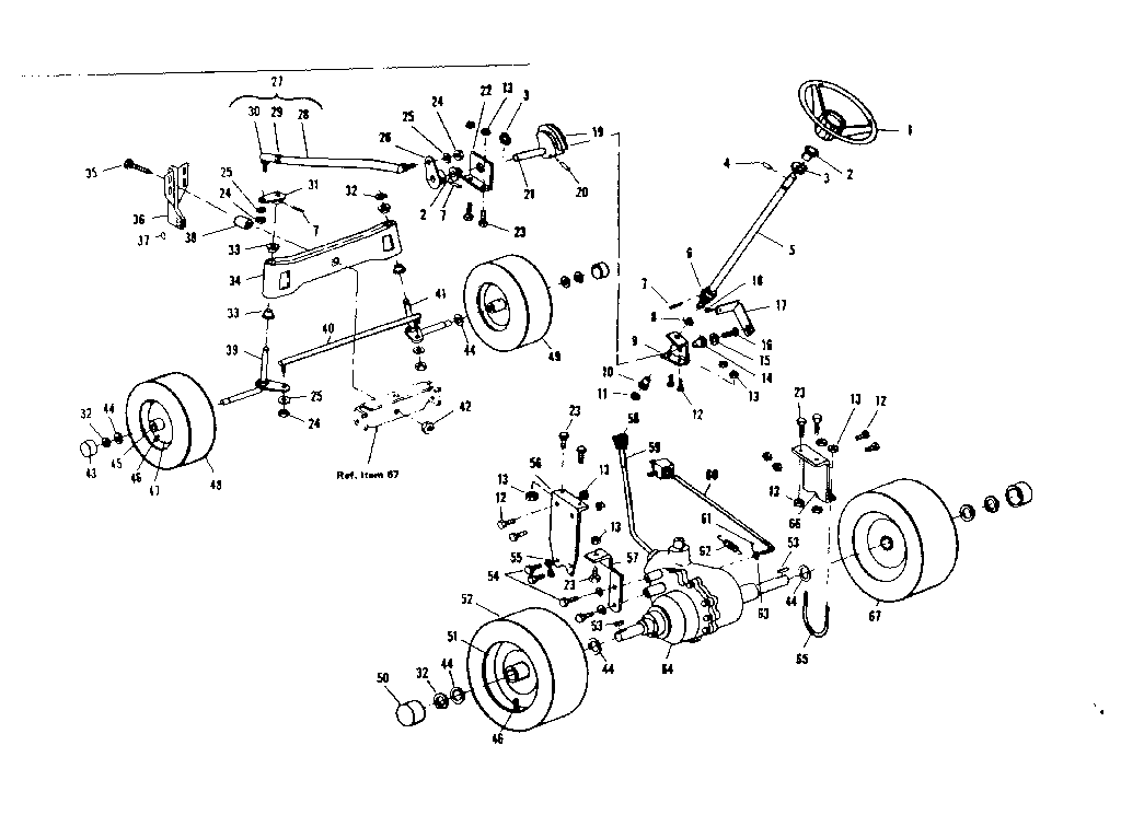 Craftsman 536250931 steering and front axle diagram