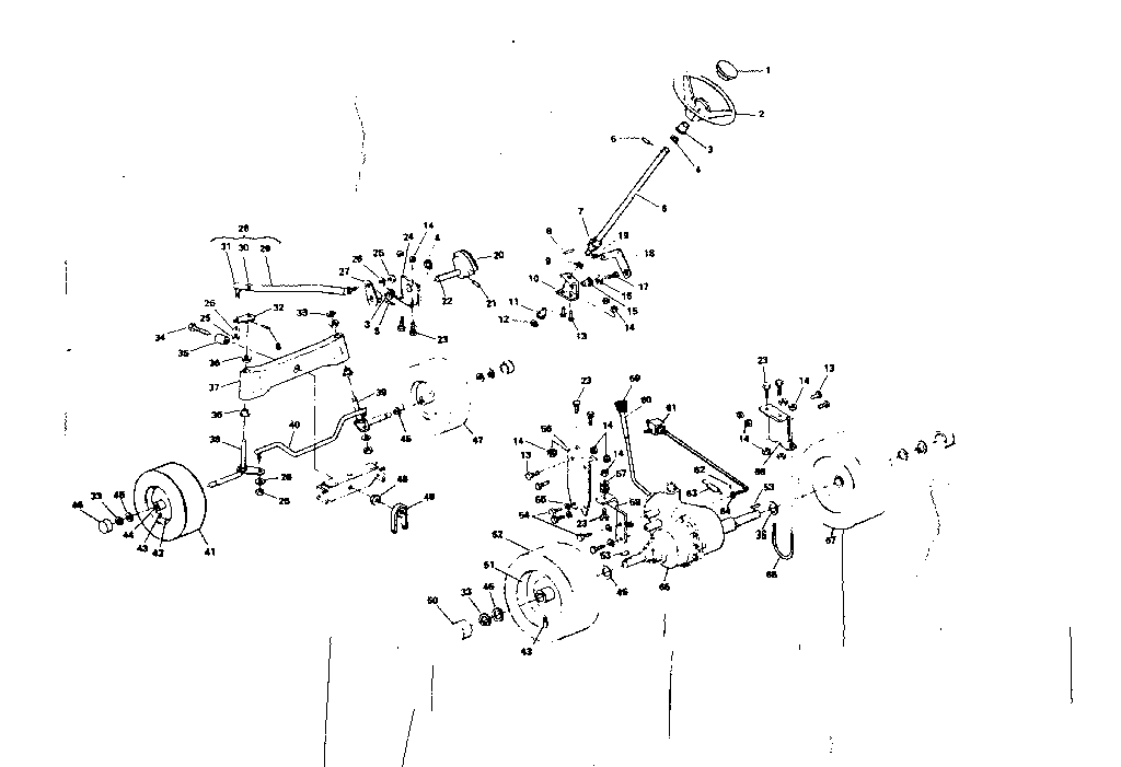 Craftsman 53696362 steering and front axle diagram