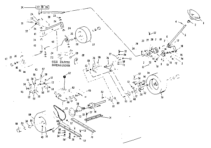 Craftsman 536250920 steering and front axle diagram