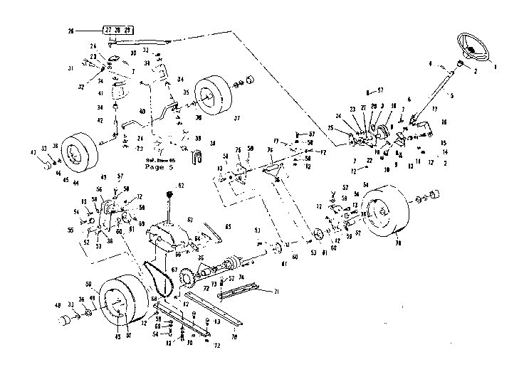 Craftsman 536250922 steering and front axle diagram