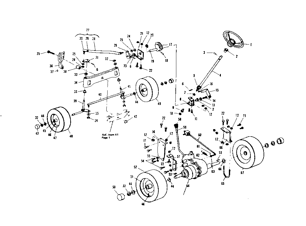 Craftsman 536250933 steering and front axle diagram