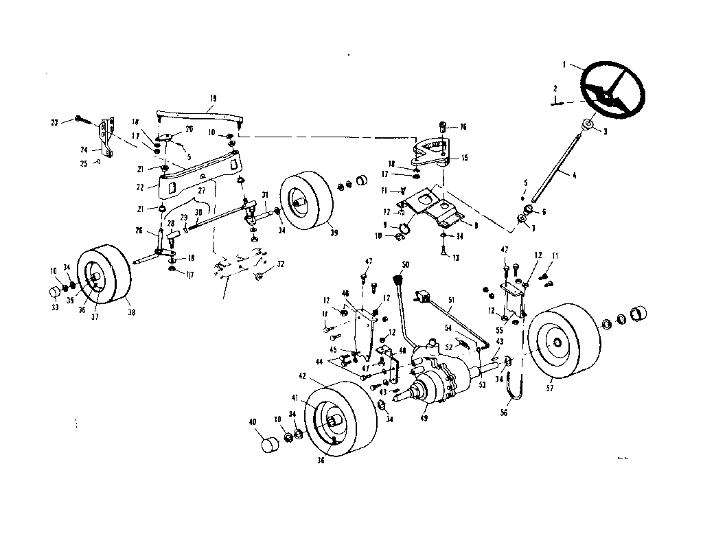 Craftsman 536250942 steering and front axle diagram