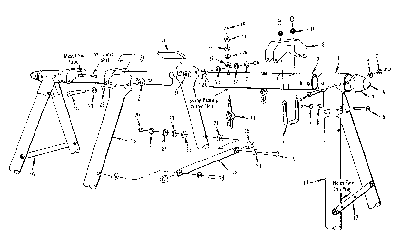 Sears 70172075-2 frame assembly diagram
