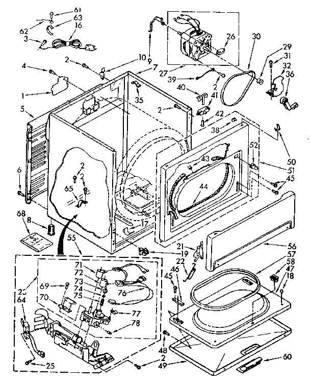 Kenmore 11087681600 cabinet parts diagram