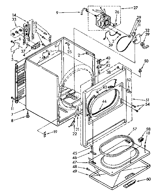 Kenmore 11086681100 cabinet parts diagram